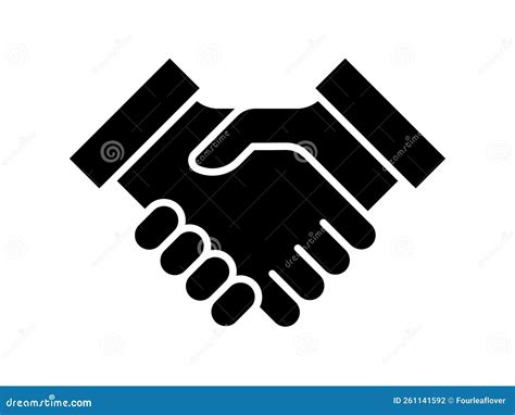 Business Agreement Handshake Or Friendly Handshake Line Art Icon Stock