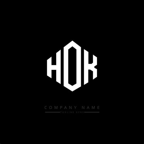 HOK Letter Logo Design With Polygon Shape HOK Polygon And Cube Shape