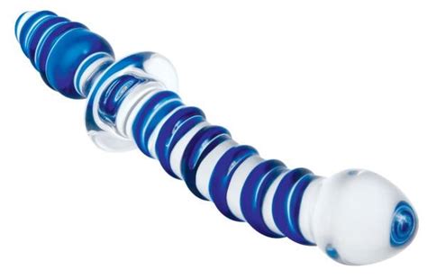 Adam Eve Twisted Love Glass Dual Ended Dildo In Clear Blue Walmart