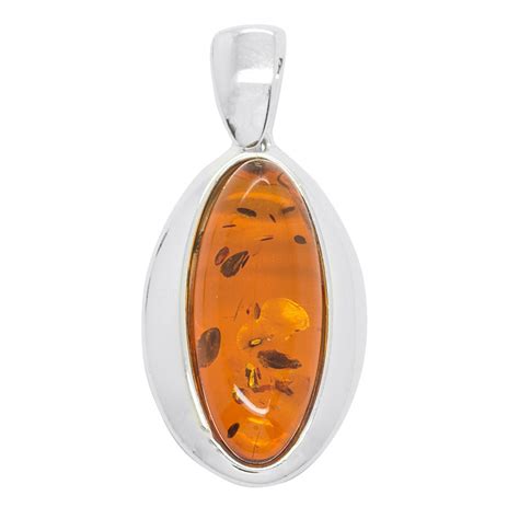 Pendentif Ambre Cognac Et Armature Argent 925 1000 Bijouxdambre