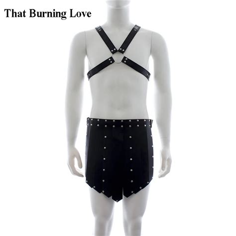 That Burning Love Sexy Lingerie For Men Fetish Clubwear Pu Leather Sex