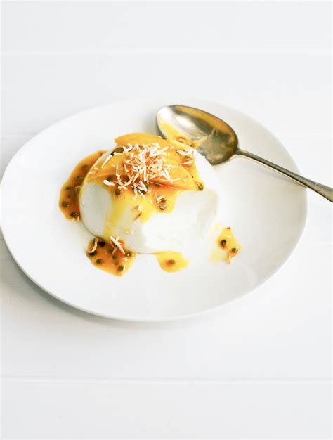 Coconut Lime Panna Cotta With White Chocolate Fresh Passionfruit And