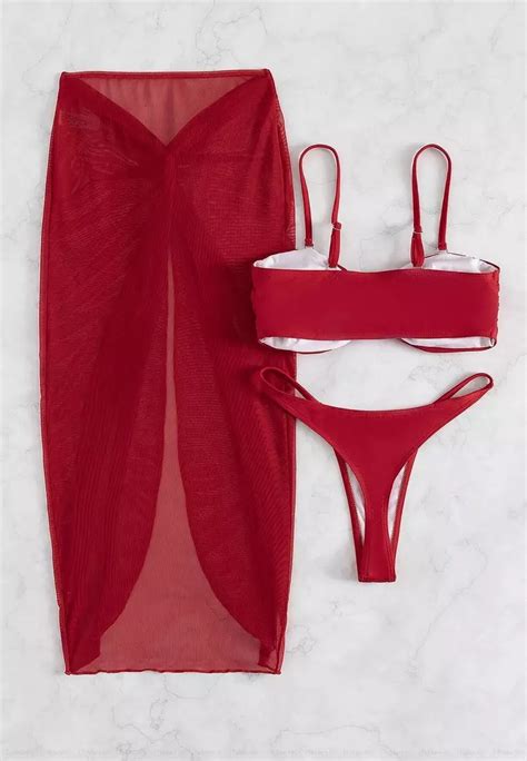 Buy Its Me PCS Sexy Mesh Solid Color Bikini Swimsuit Online