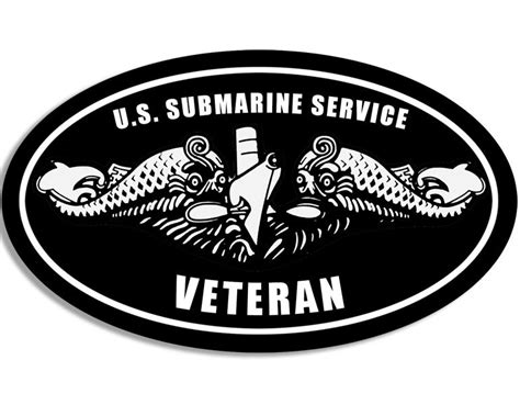 3x5 Inch Oval Us Submarine Service Veteran Sticker Insignia Etsy