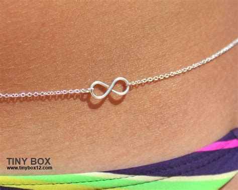 925 Sterling Silver Infinity Belly Chain Body Chain Body Etsy