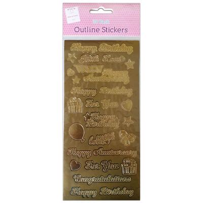 Gold Outline Stickers: Pack of 30 From 0.25 GBP | The Works