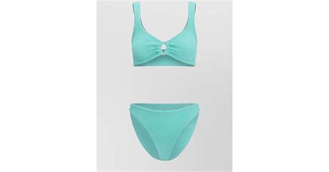 Hunza G Julia Bikini Crinkle Detail In Blue Lyst