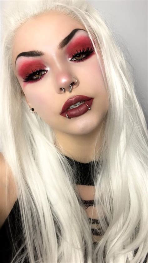 Pin By Lady Wolf On My Darker Side Goth Makeup Looks Blonde Goth Goth Beauty