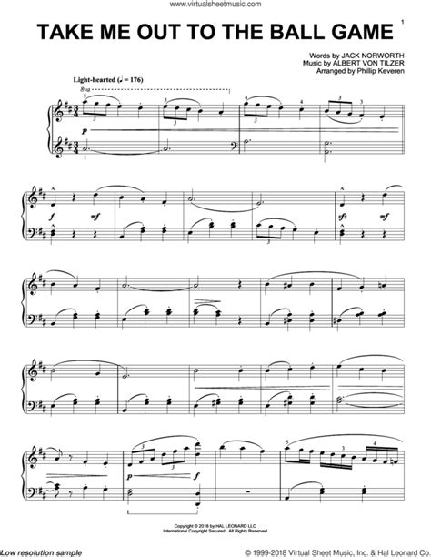 Take Me Out To The Ball Game Jazz Version Arr Phillip Keveren