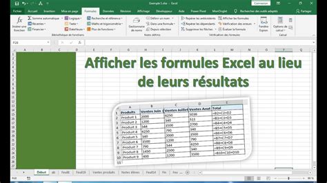 Afficher Les Formules Excel Au Lieu De Leurs R Sultats Youtube