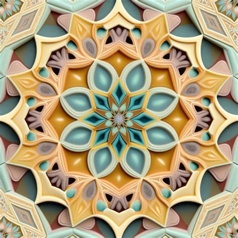 Premium AI Image Pastel Geometric Kaleidoscope Pattern