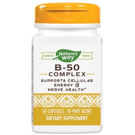 Хранителна добавка Nature’s Way, B-50 Complex, Витамин В-50 комплекс х ...