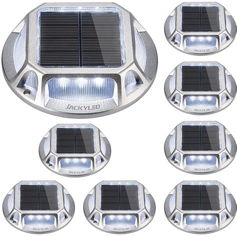 Buy 8 Pack Jackyled Solar Dock Lights Marine Waterproof Led 4 Sided Lighting 12 Led Solar