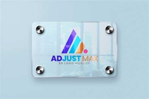 Premium Psd Glass Signage Logo Mockup