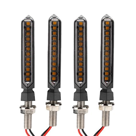 Horohoroe 4pcs 12V Universal Motorcycle Flowing Water 12LED Turn Signal