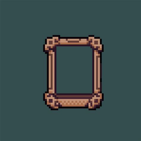 Premium Vector Wooden Frame In Pixel Art Style