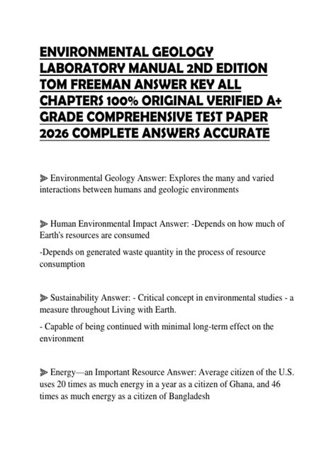 And The Environment 2nd Edition Answer Key