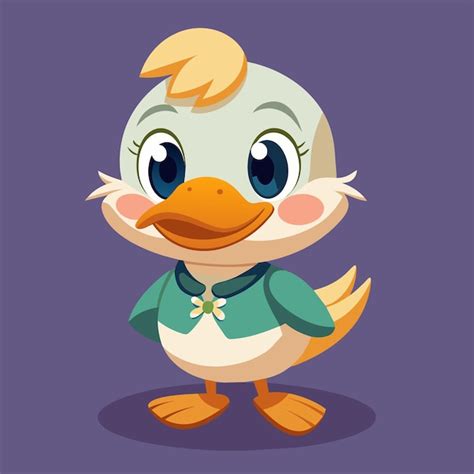 Um Desenho Animado De Um Pato Vestindo Uma Camisa Verde E Um Fundo Azul