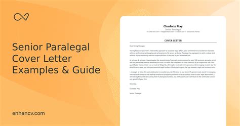 Professional Senior Paralegal Cover Letter Examples And Template For