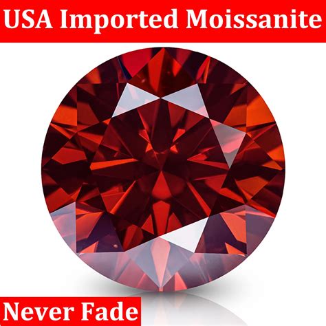 High Quality Certified VVS1 Garnet Dark Red Moissanite Stones 0 5ct To