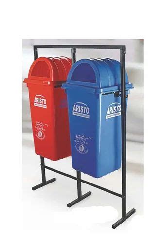 Mild Steel Square Plastic Outdoor Dust Bin With Ms Stand 80 Ltr At Rs