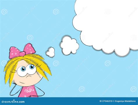 Dreaming Girl Stock Vector Illustration Of Cute Positive 27546310