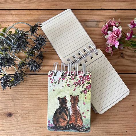 Cats In The Blossom Small Spiral Bound Notepad Alex Clark Art