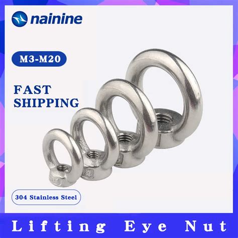 DIN582 304 Stainless Steel Marine Lifting Eye Nut Ring Nut Thread M3