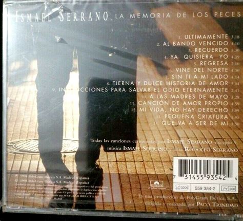 ISMAEL SERRANO LA MEMORIA DE LOS PECES CD NUEVO EBay