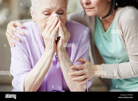 Mature Woman Comforting Crying Daughter Hi Res Stock Photography And
