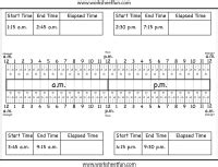 Calculate Elapsed Time Worksheets Minutes