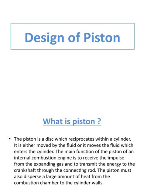 Design of Piston | PDF | Piston | Vehicle Technology