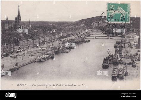 Rouen Vue G N Rale Prise Du Pont Transbordeur Ll Stock Photo Alamy