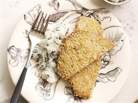 Sesame Tuna Steaks With Nori Rice Women S Weekly Food