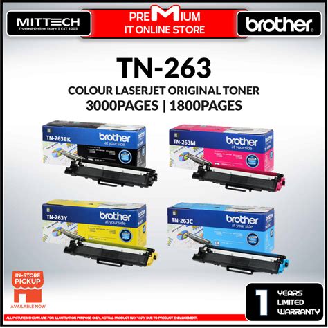 Brother TN 263 C M Y BK Original Colour Toner Cartridge For HL