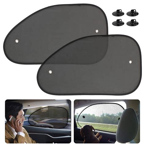 2pcs Car Side Window Sun Glare Shades, EEEkit 25" x 15" Car Sun Shade