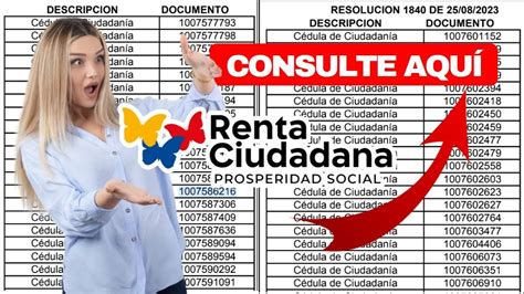 Listado de Aplazados Inscritos en la Renta Ciudadana 2023 Confirmación