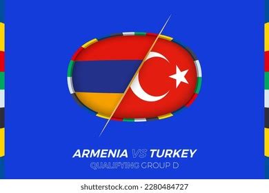 Turkey Vs Armenia Icon European Football Stock Vector (Royalty Free ...