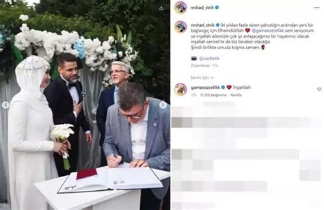 Gamze Özçelik ile nikah masasına oturan Reshad Strik ten duygusal