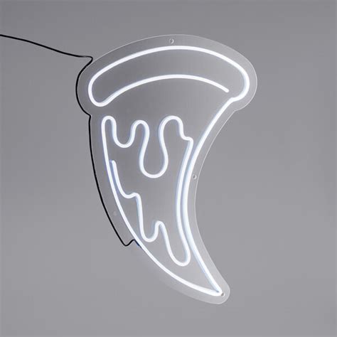 Canvas Freaks X Neon White Pizza Slice Sign With Dimmer