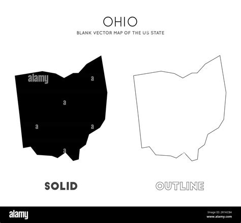 Ohio Map Blank Vector Map Of The Us State Borders Of Ohio For Your