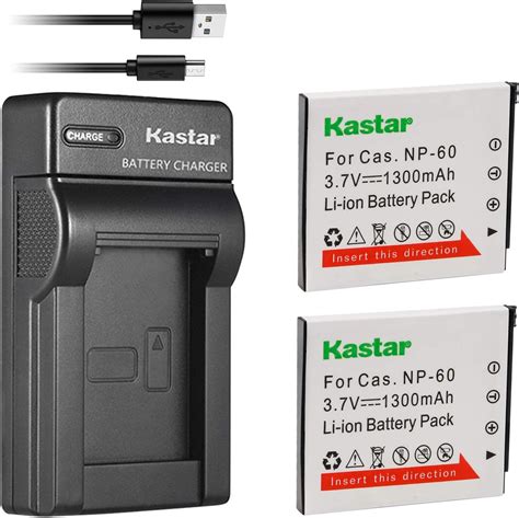 Kastar Battery X2 And Slim Usb Charger For Cas Np 120 Np120 Cnp120 And Cas Exilim