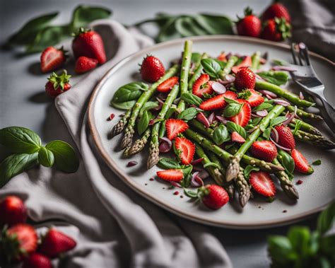 Salade d Asperges Grillées et Fraises au Basilic Cuisine Generation