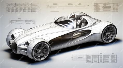 Premium Photo | CAD drawing car design engineering plan