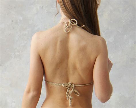 Crochet Halter Bikini Top Crochet Bralette Crochet Yoga Etsy