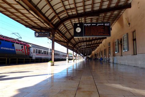 Classic European Train Station Platform in Diminishing Perspective ...