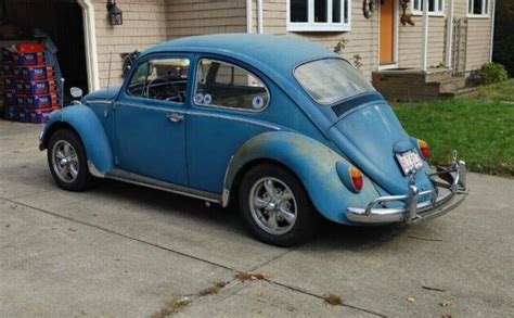 Original Sea Blue Paint 1965 Volkswagen Beetle Sunroof Barn Finds