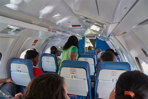 Plane Cabin Interior of a Tiny Aircraft Editorial Stock Photo - Image ...