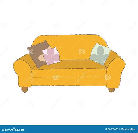 Orange Couch Stock Vector Illustration Of Three Orange 56752675