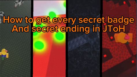 How To Get Every Secret Badge And Every Secret Ending In JToH YouTube